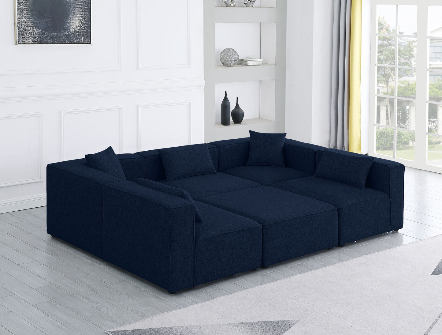 Cube - Linen 6 Piece Modular Sectional
