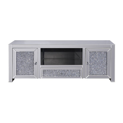 Noralie - TV Stand - Mirrored & Faux Diamonds