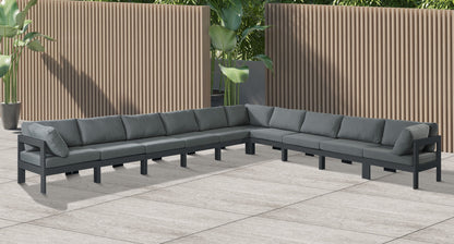 Nizuc - Outdoor Patio 10 Piece Modular Sectional With Gray Frame