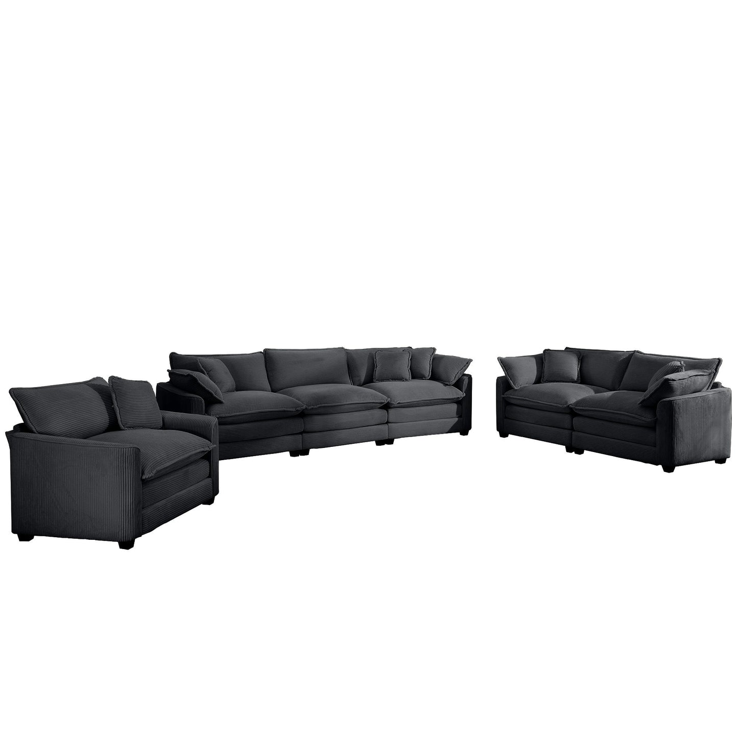 Elegant Oversized Sectional Sofa Set With Deep Seats And Flexible Layout