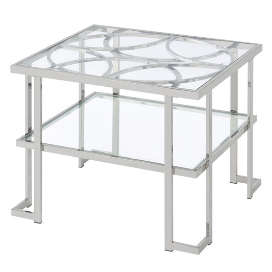 Kalan - End Table - Glass & Silver