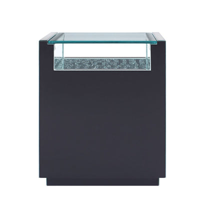 Nysa - 20" X 14" Accent Table - Mirrored & Faux Crystals