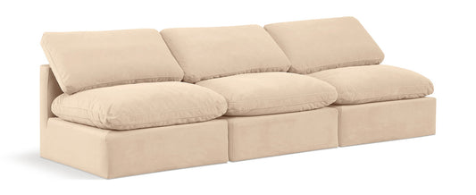 Indulge - Velvet 3 Seat Modular Armless Sofa