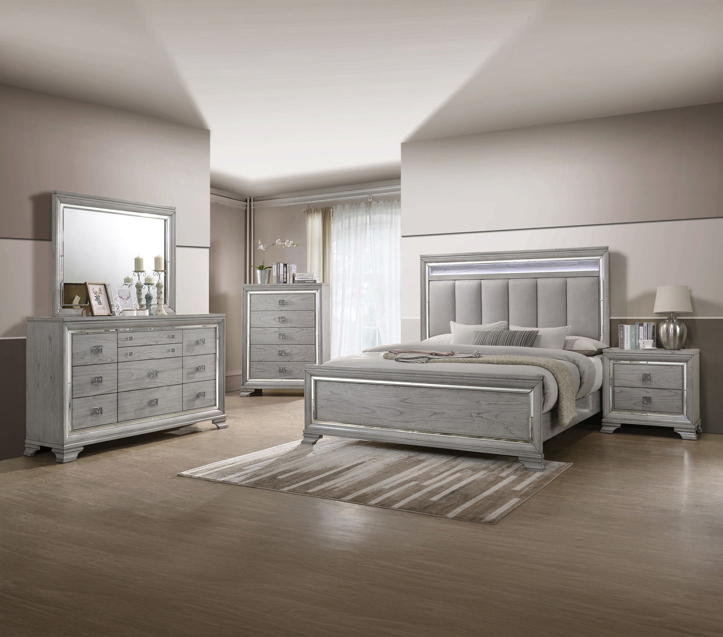 Vail - Queen 5 Piece Bedroom Set - Gray