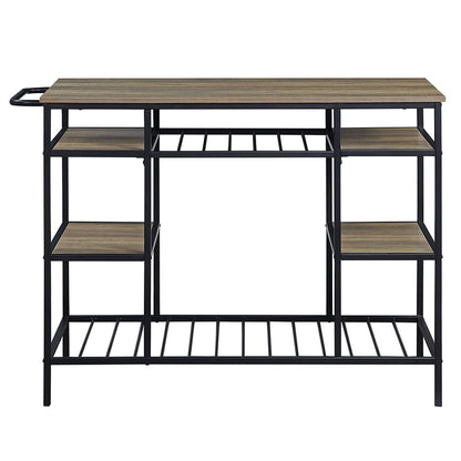 Lona - Kitchen Island - Rustic Oak & Black