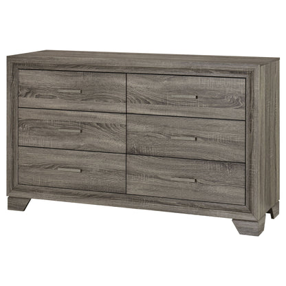 Funston - 6 Drawer Dresser Cabinet - Brown Oak