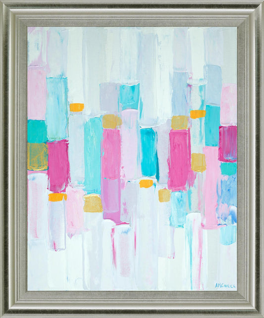 Pastel Block Chorus - 28" x 34" Framed Wall Art