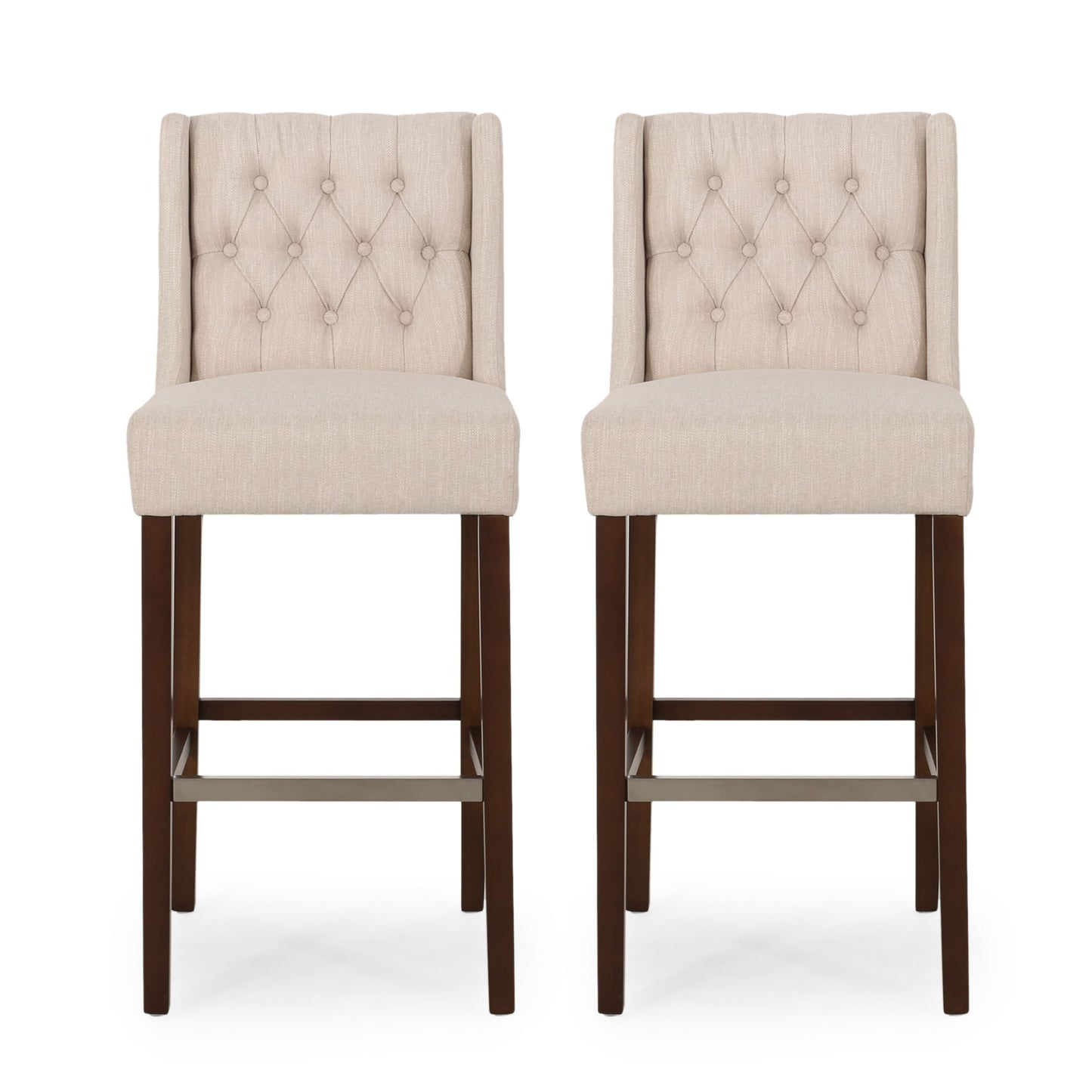 Solstara - Upholstered Dining Barstool With Button Tufted And Wing Back
