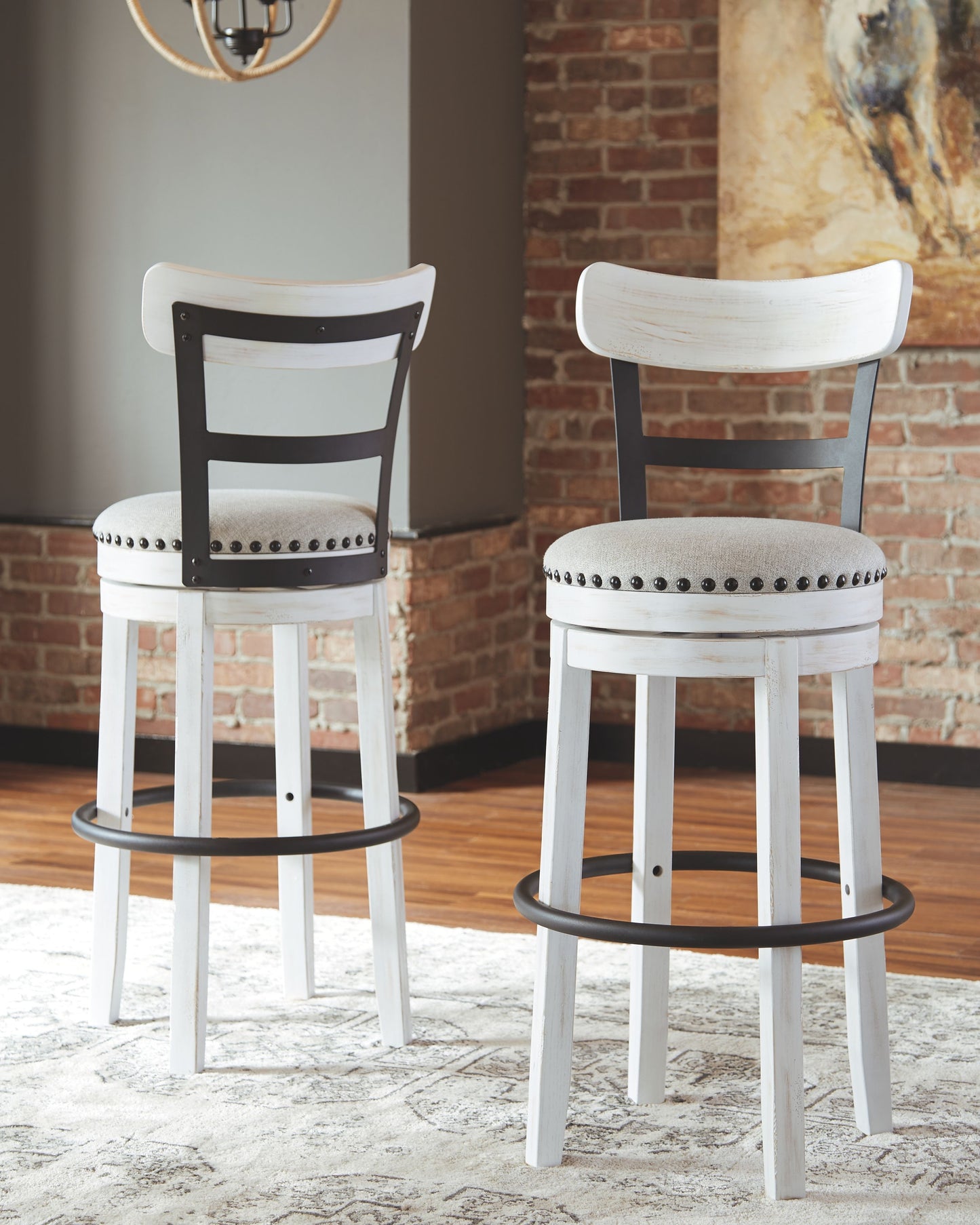 Valebeck - Tall Upholstered Swivel Barstool