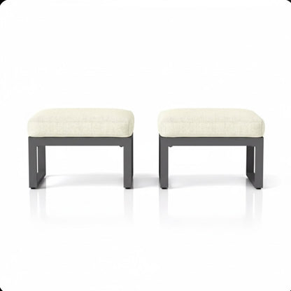 Patio All-Weather Ottomans With Thick Cushions (Set of 2)