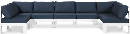 Nizuc - Outdoor Patio 7 Piece Modular Sectional With White Frame