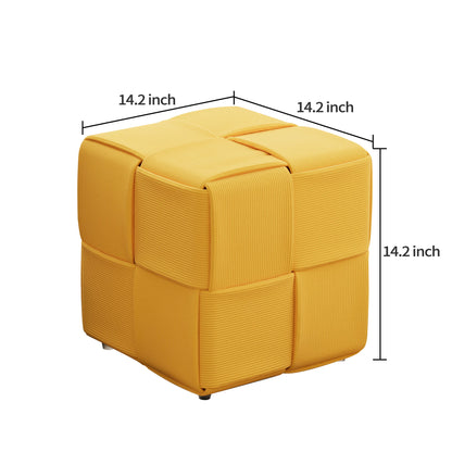 Modern Ottoman Foot Rest With Woven Design