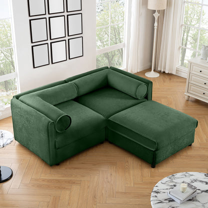 Contemporary Elegant Sofa With Storage And Ottoman