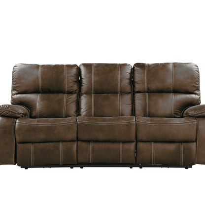 Reclining Sofa With USB Charging, Pocket Coil Seating, And Hidden Storage - Brown