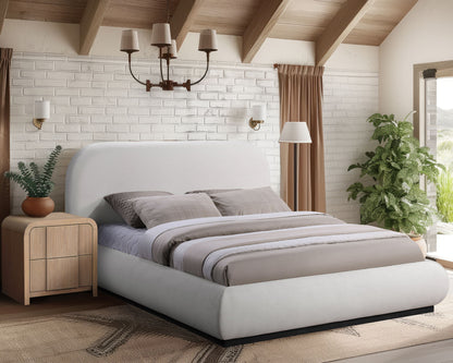 Vaughn - Linen Bed With Black Base