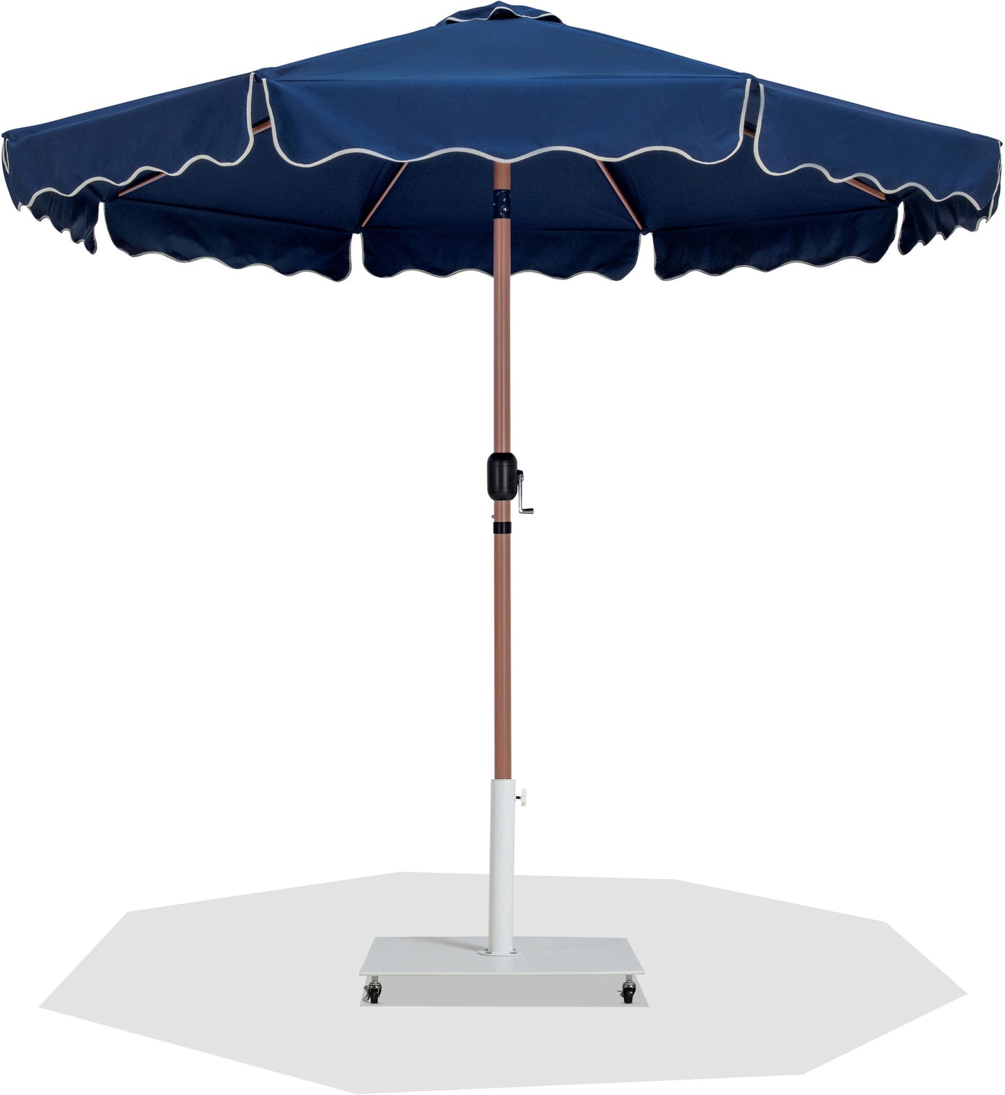 Amalfi - Aluminum Patio Umbrella - White Base / Light Brown Pole