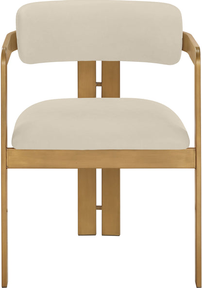 Aurum - Vegan Leather Upholstered Dining Chair With Brushed Brass Base (Set of 2)