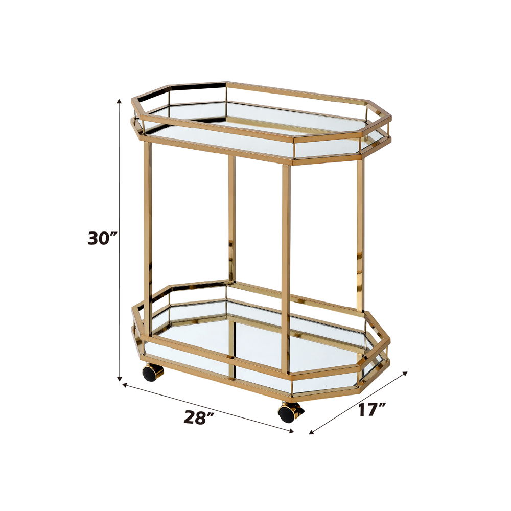 Lacole - Serving Cart - Mirrored & Champagne
