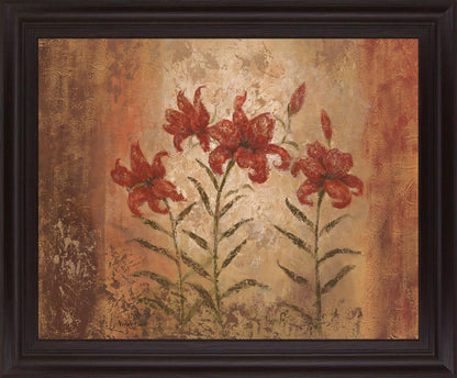 Amber Lily Trio - 28" x 34" Framed Wall Art