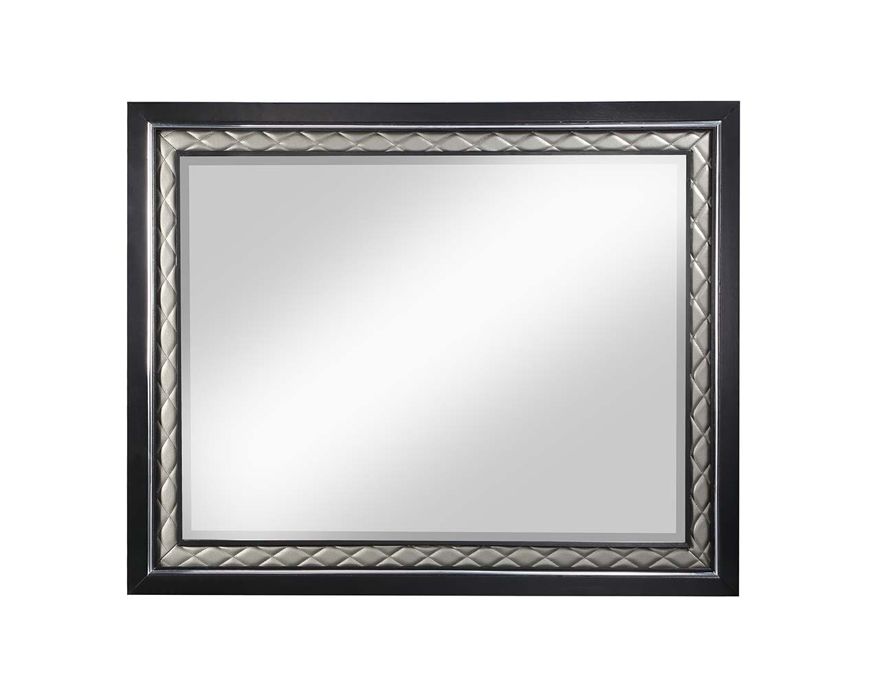 Nicola - Mirror - Silver Synthetic Leather & Black