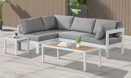 Nizuc - Outdoor Patio 4 Piece Modular Sectional With White Frame