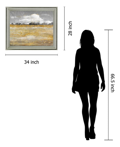 Golden Haze Landscape - 28" x 34" Framed Wall Art