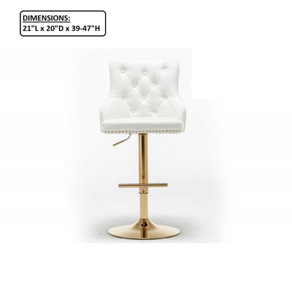 Adjustable Swivel Bar Stool With Nailhead Trim (Set of 2)