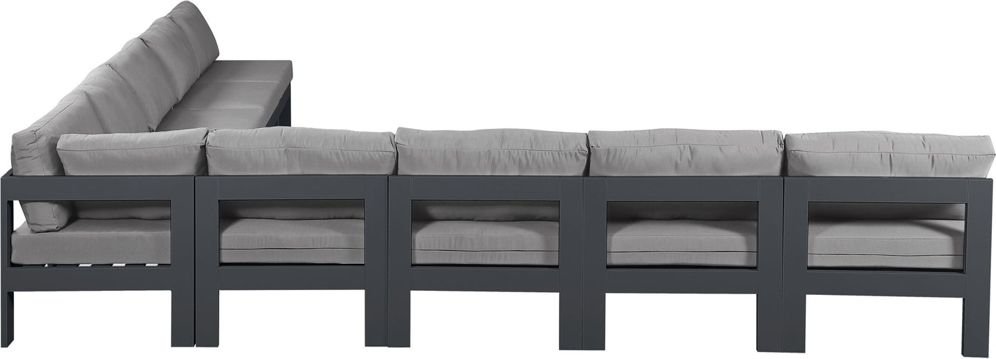 Nizuc - Outdoor Patio 9 Piece Modular Sectional With Gray Frame