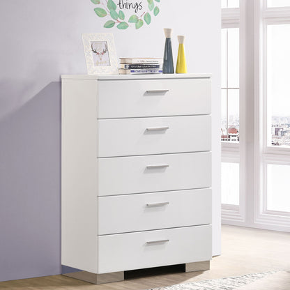 Dulcey - 5 Drawer Bedroom Chest - White
