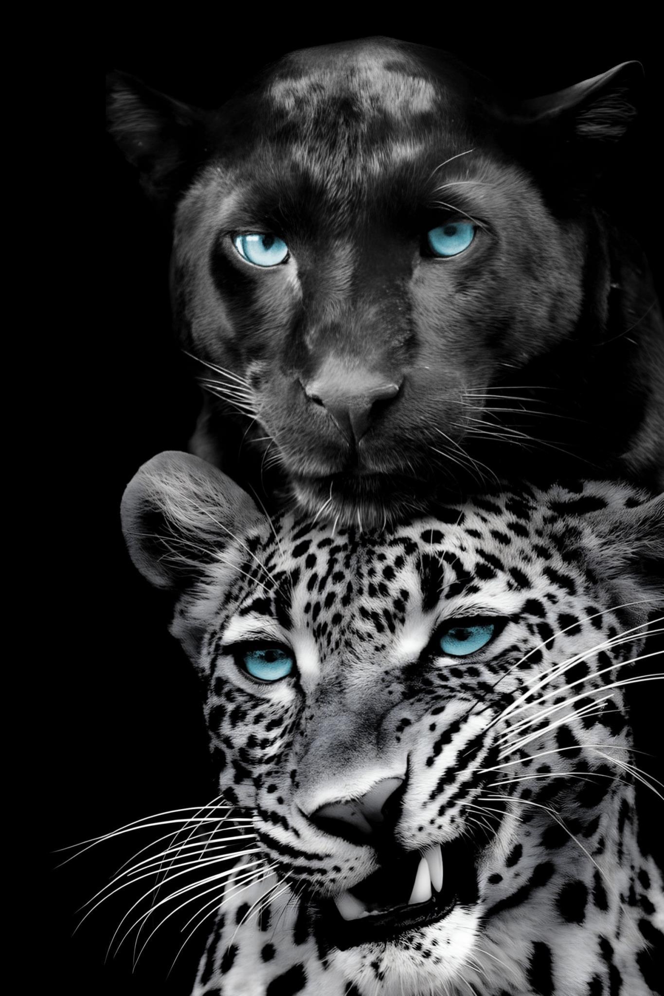 Azure Gaze Duo - 40" x 60" Framed Wall Art