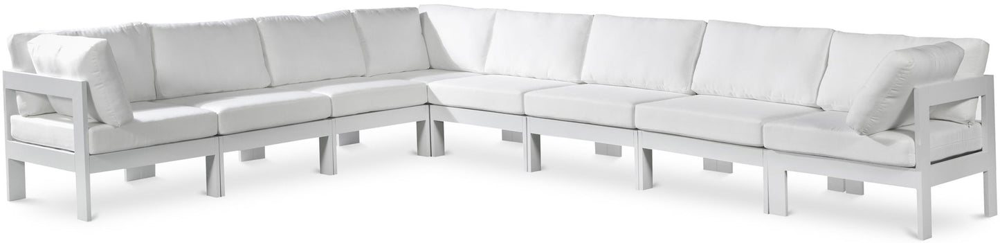 Nizuc - Outdoor Patio 8 Piece Modular Sectional With White Frame