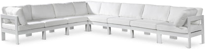 Nizuc - Outdoor Patio 8 Piece Modular Sectional With White Frame