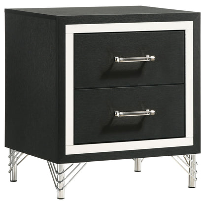 Malcolm - 2 Drawer Nightstand - Black