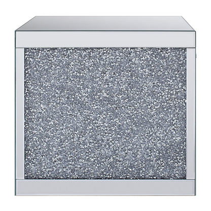 Noralie - 24" Square End Table - Mirrored & Faux Diamonds
