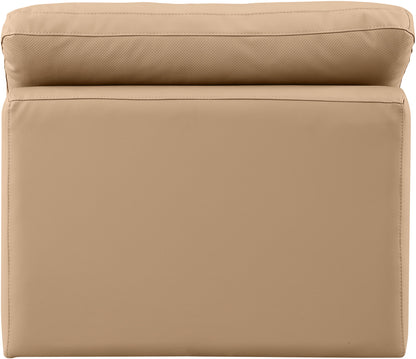 Indulge - Faux Leather Armless Chair - Tan