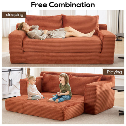 Convertible Loveseat Sofa Bed With Memory Foam & Steel Frame