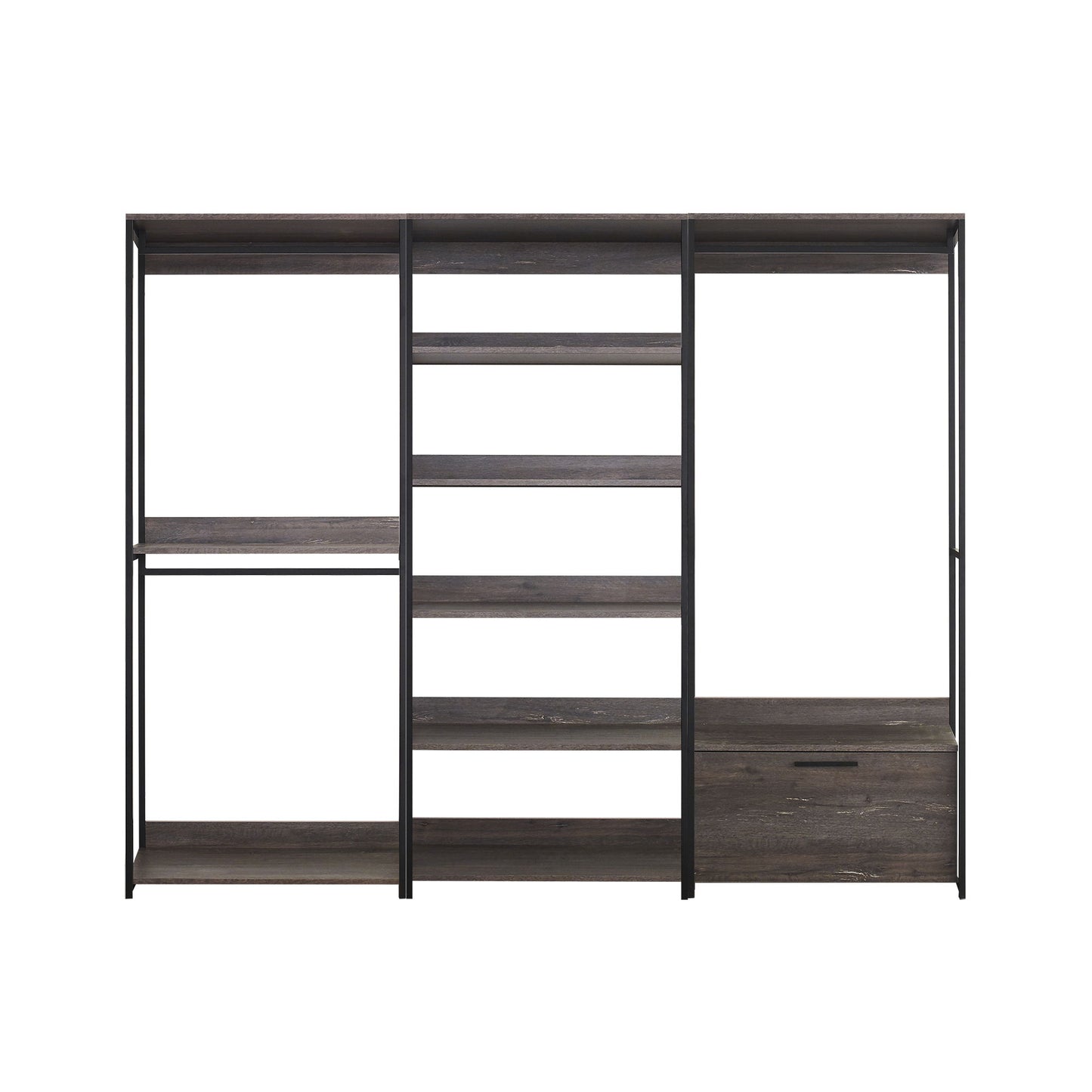 Monica - Walk-In Closet System With Modular Design - Rustic