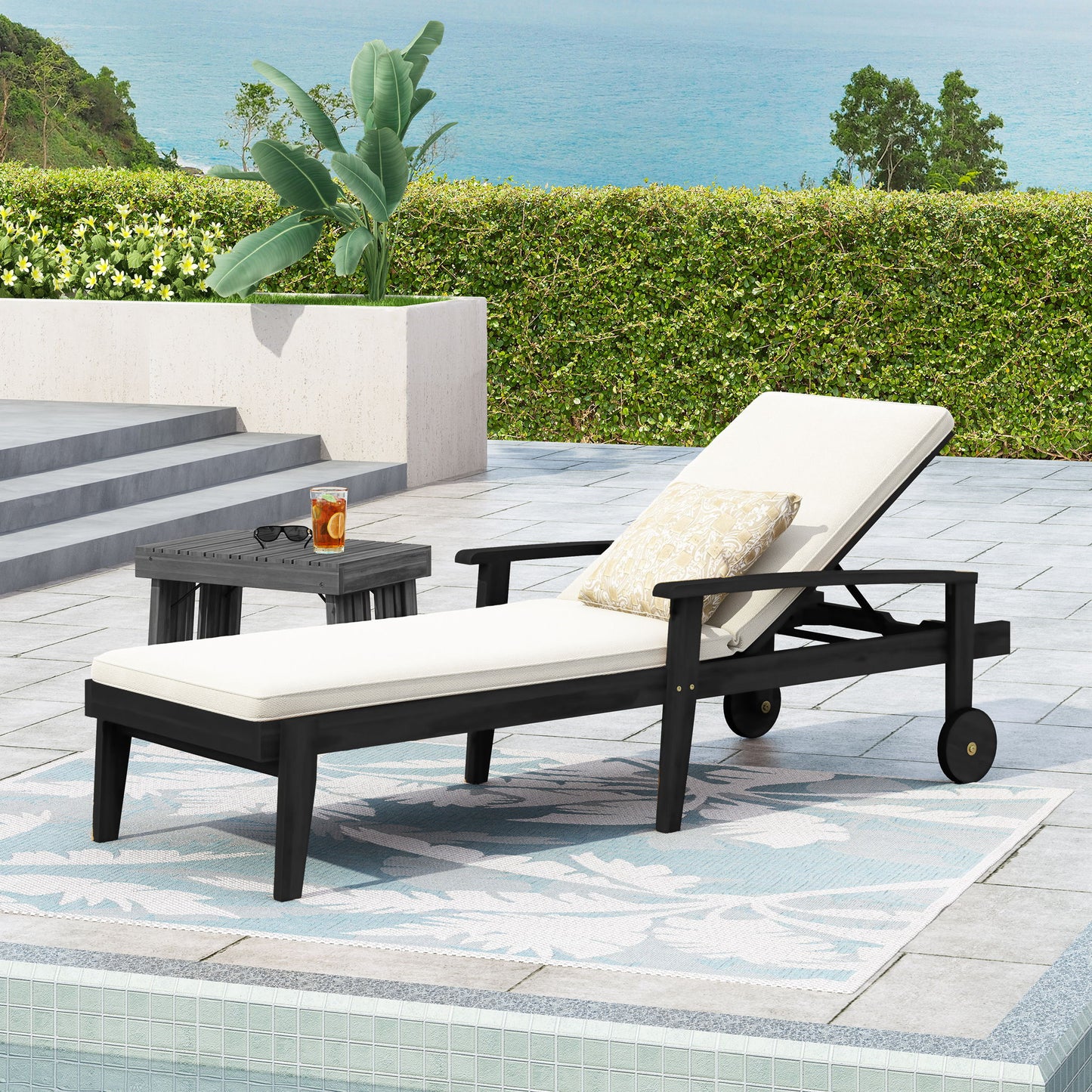Jason - Chaise Lounge Adjustable Acacia Wood Outdoor Furniture