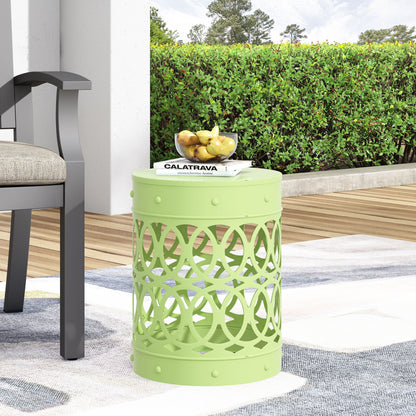 Outdoor Metal Large End Table, Modern Design