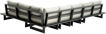 Maldives - 5 Piece Water Resistant Outdoor Patio Modular Sectional With Gray Base