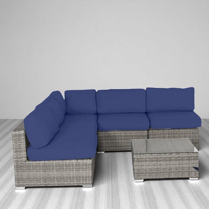 Seating Set With Cushions Handcrafted Wicker Design