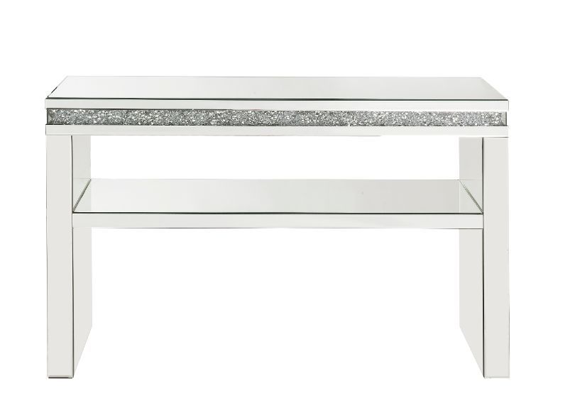 Noralie - 32" Sofa Table - Mirrored & Faux Diamonds