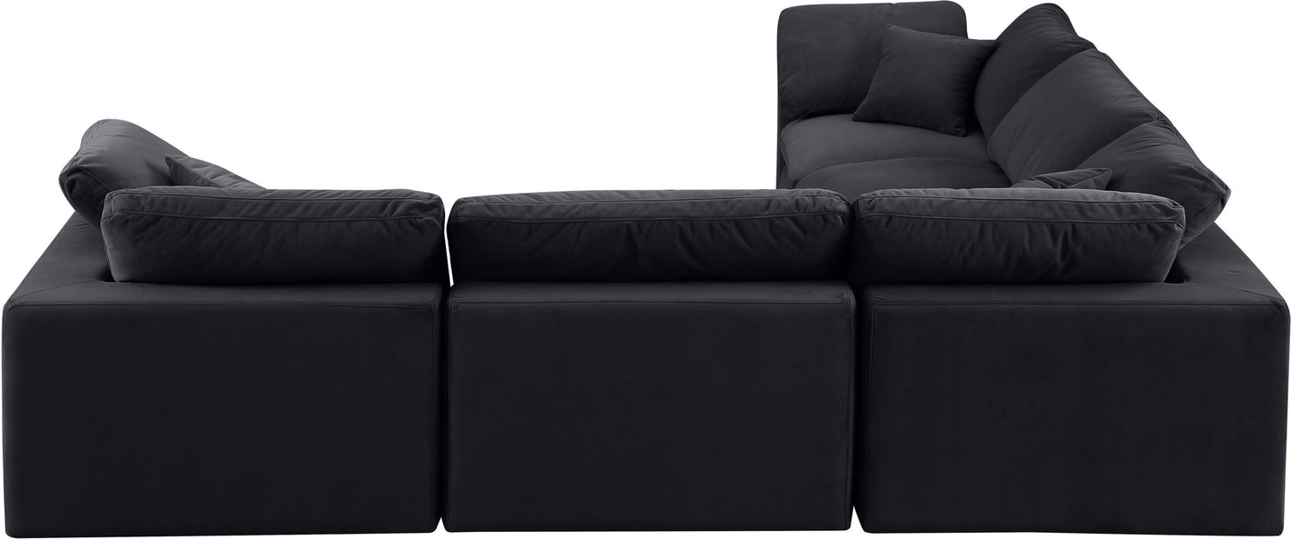 Comfy - 5 Piece Velvet Modular Corner Sectional