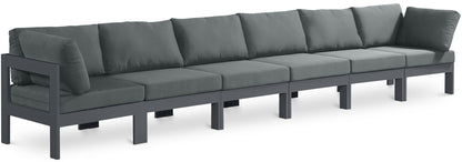 Nizuc - Outdoor Patio 6 Seat Modular Sofa With Gray Frame