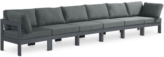 Nizuc - Outdoor Patio 6 Seat Modular Sofa With Gray Frame