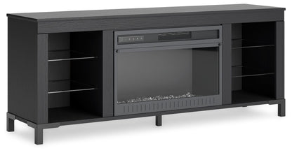 Cayberry - TV Stand With Fireplace - Black