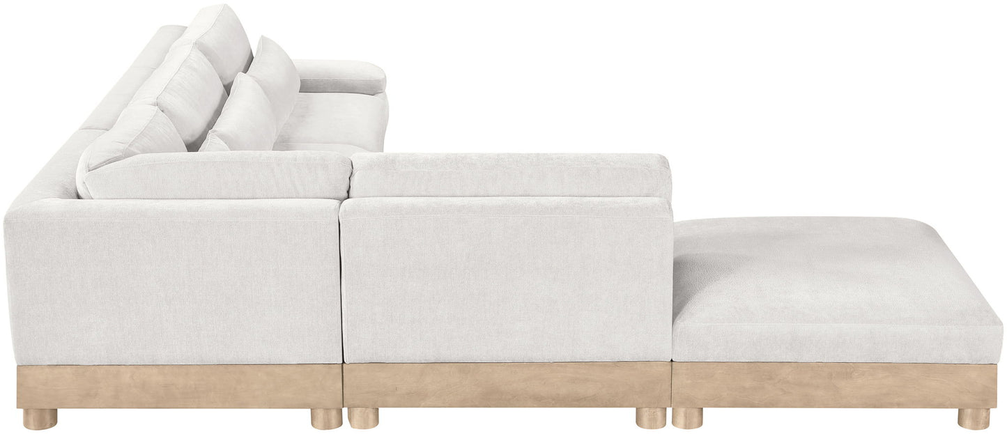 Turin - Chenille Fabric Upholstered Modular Sectional - White