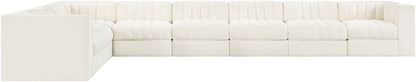 Rummi - Velvet Performance Fabric Upholstered 8 Piece Modular Sectional (With 3 Corner Chairs)