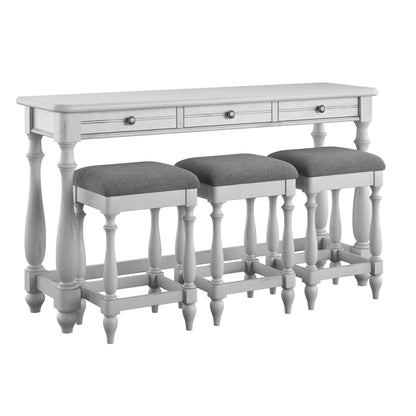 Sofa Table With 3 Stools - Gray