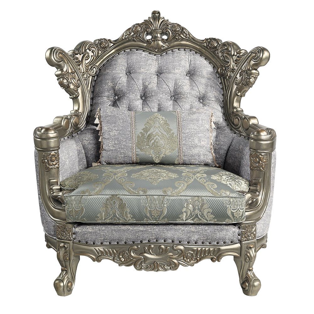 Miliani - Chair With Pillow - Fabric & Antique Bronze
